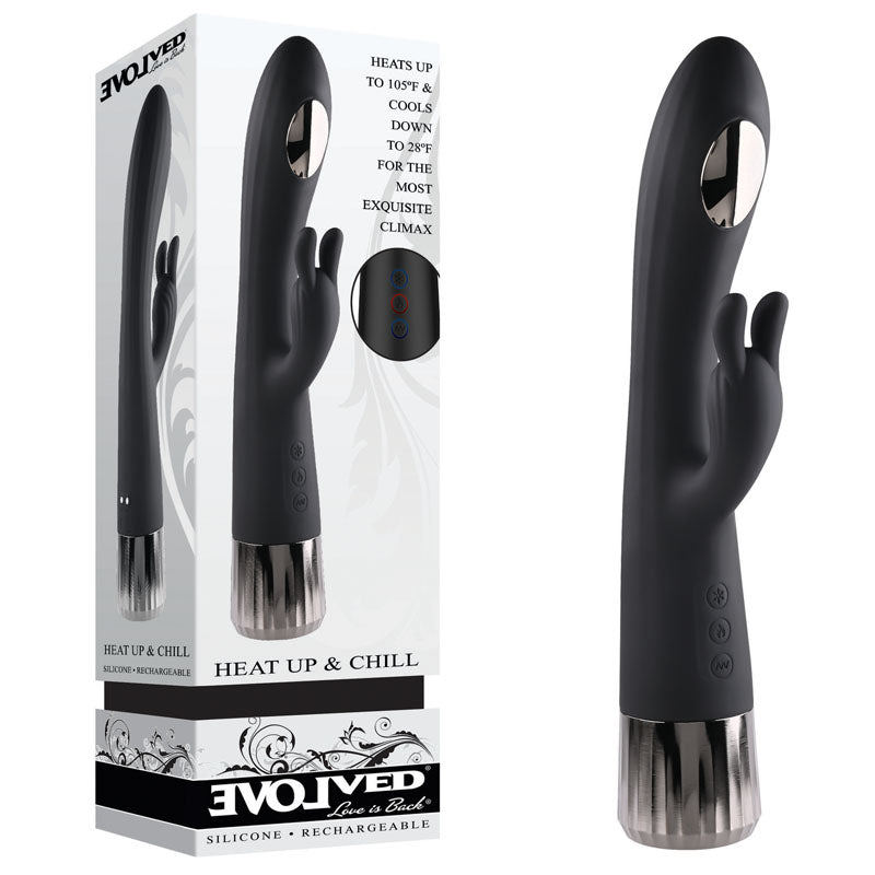 Evolved Heat Up & Chill Black 24.1 Cm Usb Rechargeable Heating & Cooling Rabbit Vibrator