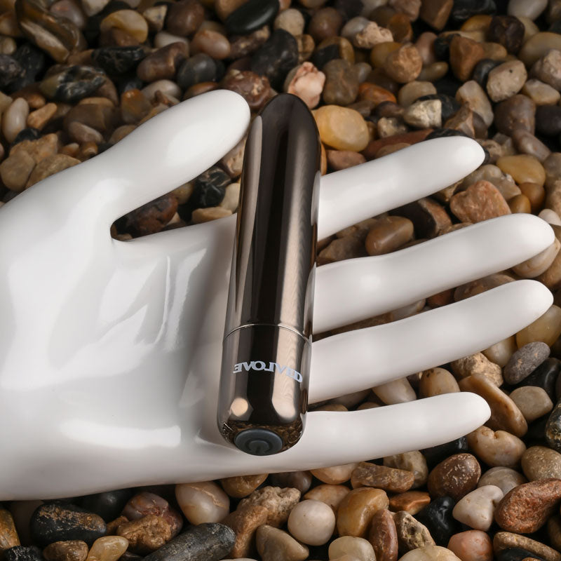 Evolved Real Simple Black Chrome 10 Cm Usb Rechargeable Bullet