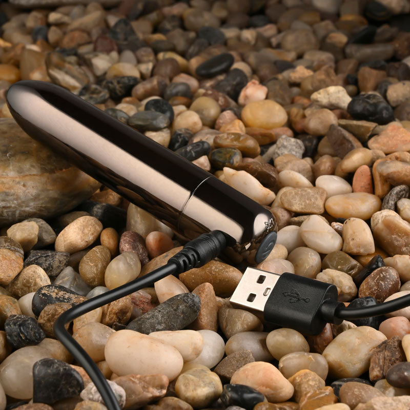 Evolved Real Simple Black Chrome 10 Cm Usb Rechargeable Bullet