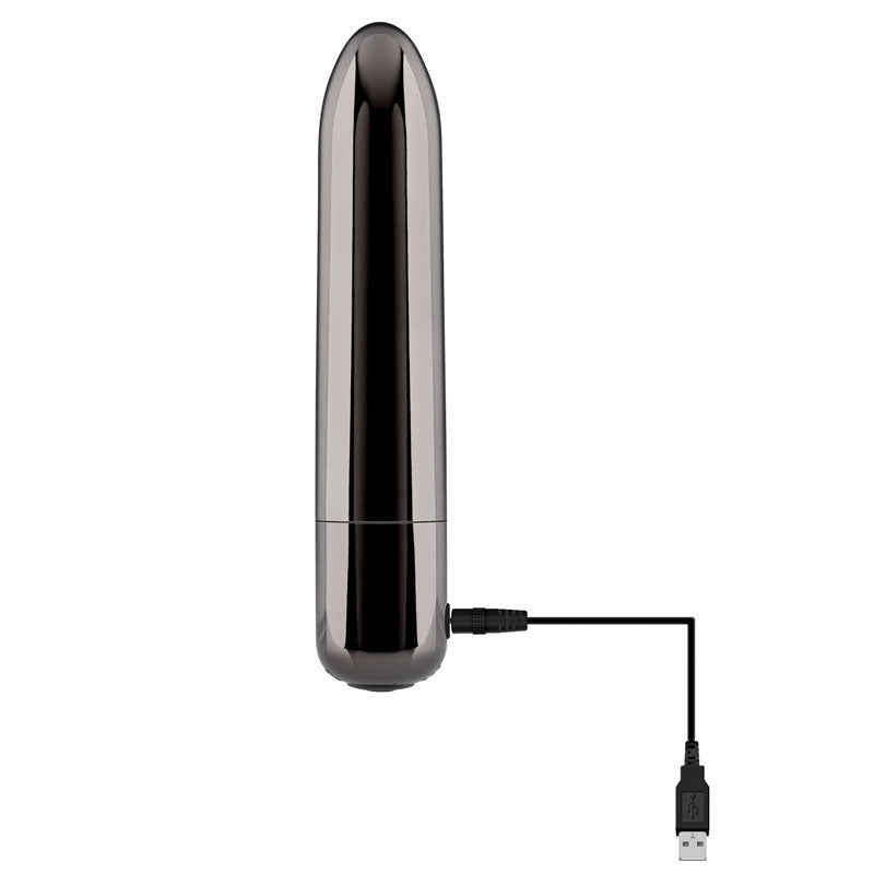 Evolved Real Simple Black Chrome 10 Cm Usb Rechargeable Bullet