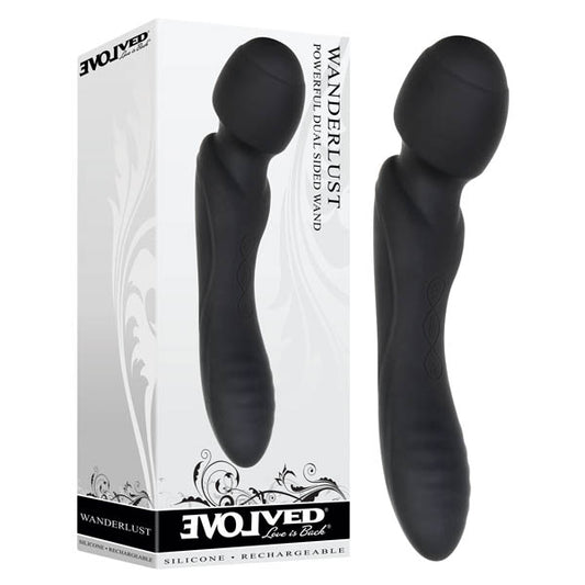 Evolved Wanderlust Black Usb Rechargeable Double Ended Massager Wand