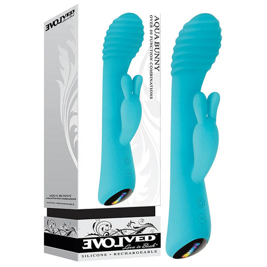 Evolved Aqua Bunny Blue 21.3 Cm (8.4'') Usb Rechargeable Rabbit Vibrator