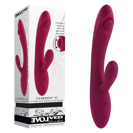 Evolved Jammin' G Burgundy 20.1 Cm Usb Rechargeable Rabbit Vibrator