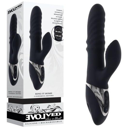 Evolved Ring It Home Black 23.8 Cm Usb Rechargeable Rabbit Vibrator