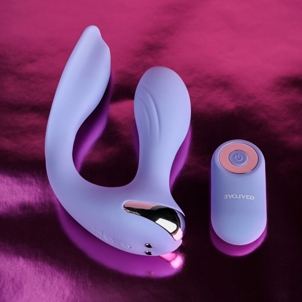 Evolved Every Way Play Purple 12.8 Cm Usb Rechargeable Rabbit Vibrator With Wireless Remote Control