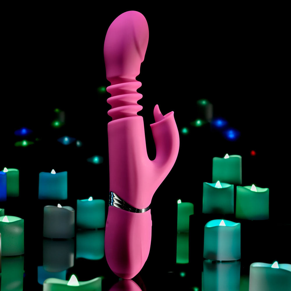 Evolved Pink Dragon Pink 24.2 Cm Usb Rechargeable Thrusting Rabbit Vibrator