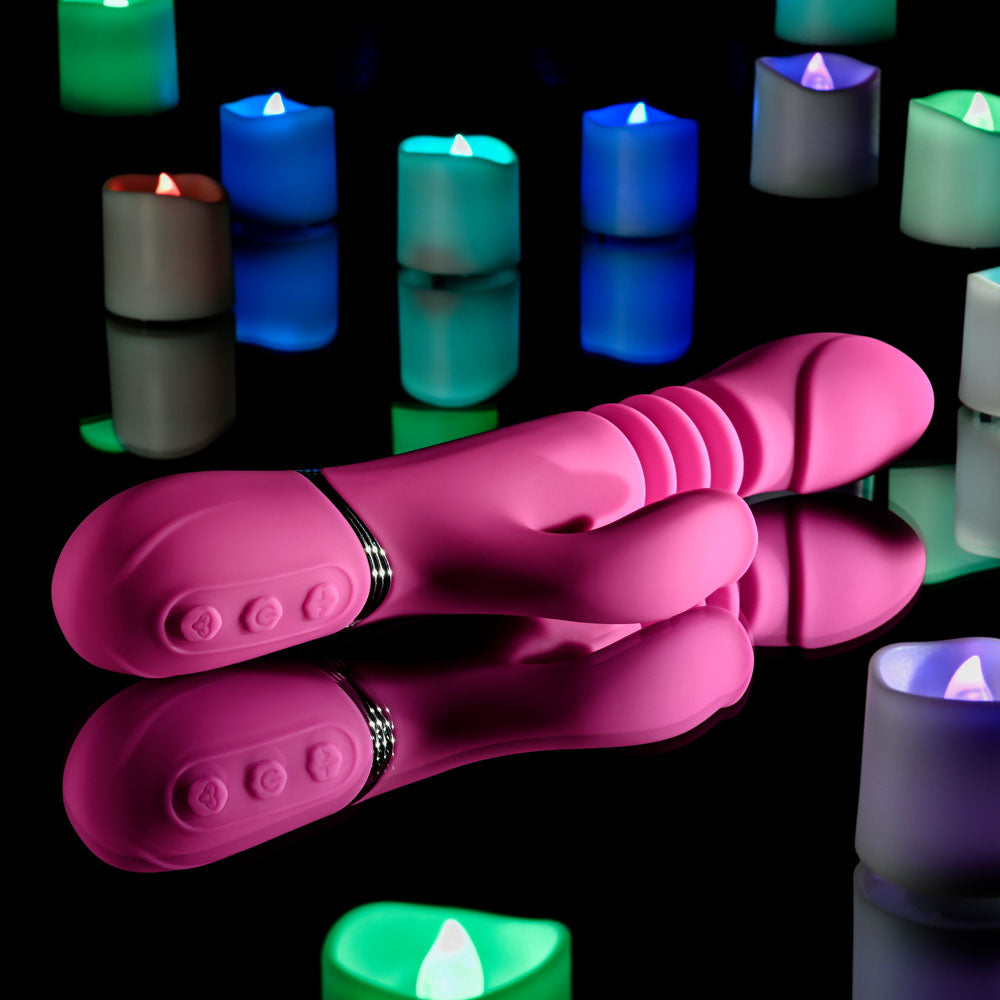 Evolved Pink Dragon Pink 24.2 Cm Usb Rechargeable Thrusting Rabbit Vibrator