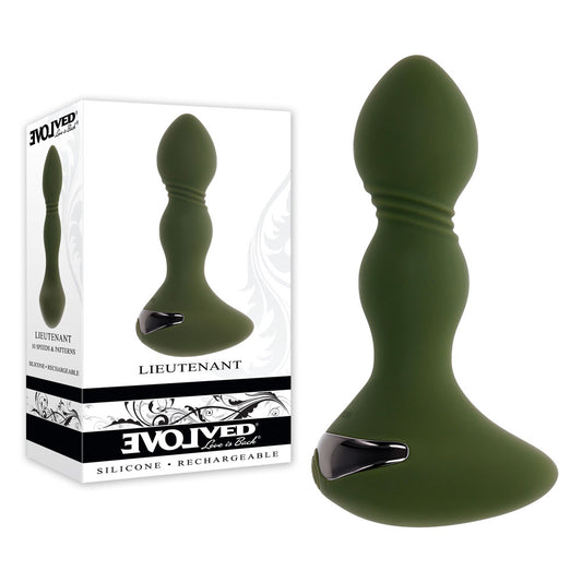 Evolved Lieutenant Green 12.2 Cm Usb Rechargeable Vibrating Butt Plug