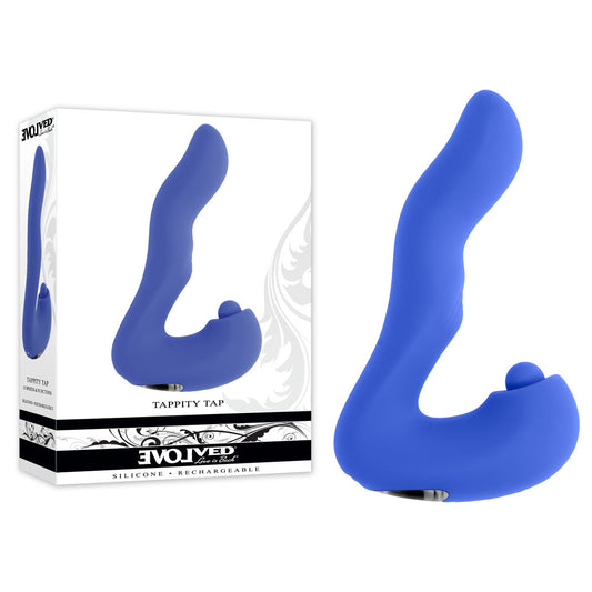 Evolved Tappity Tap Purple 16.6 Cm Usb Rechargeable Vibrator With Tapping Stimulator
