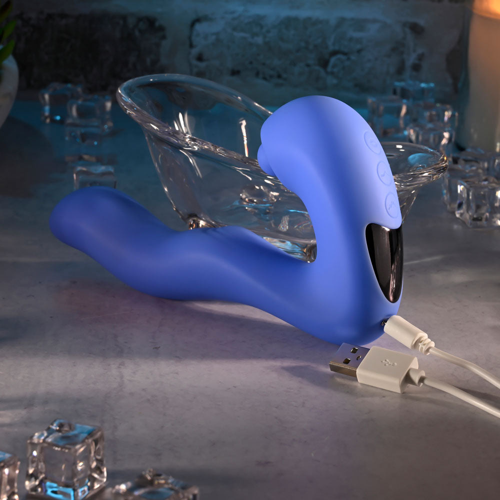 Evolved Tappity Tap Purple 16.6 Cm Usb Rechargeable Vibrator With Tapping Stimulator