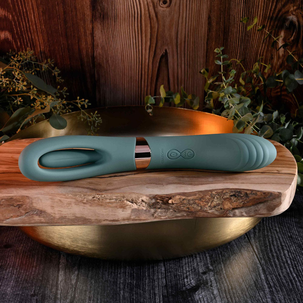 Evolved Chick Flick Olive Green 24 Cm Usb Rechargeable Vibrator With Flicking Tip
