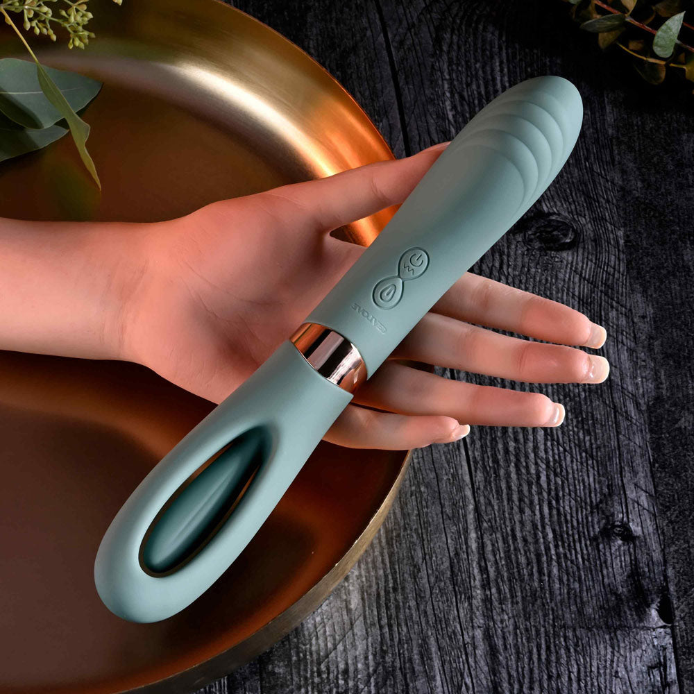 Evolved Chick Flick Olive Green 24 Cm Usb Rechargeable Vibrator With Flicking Tip