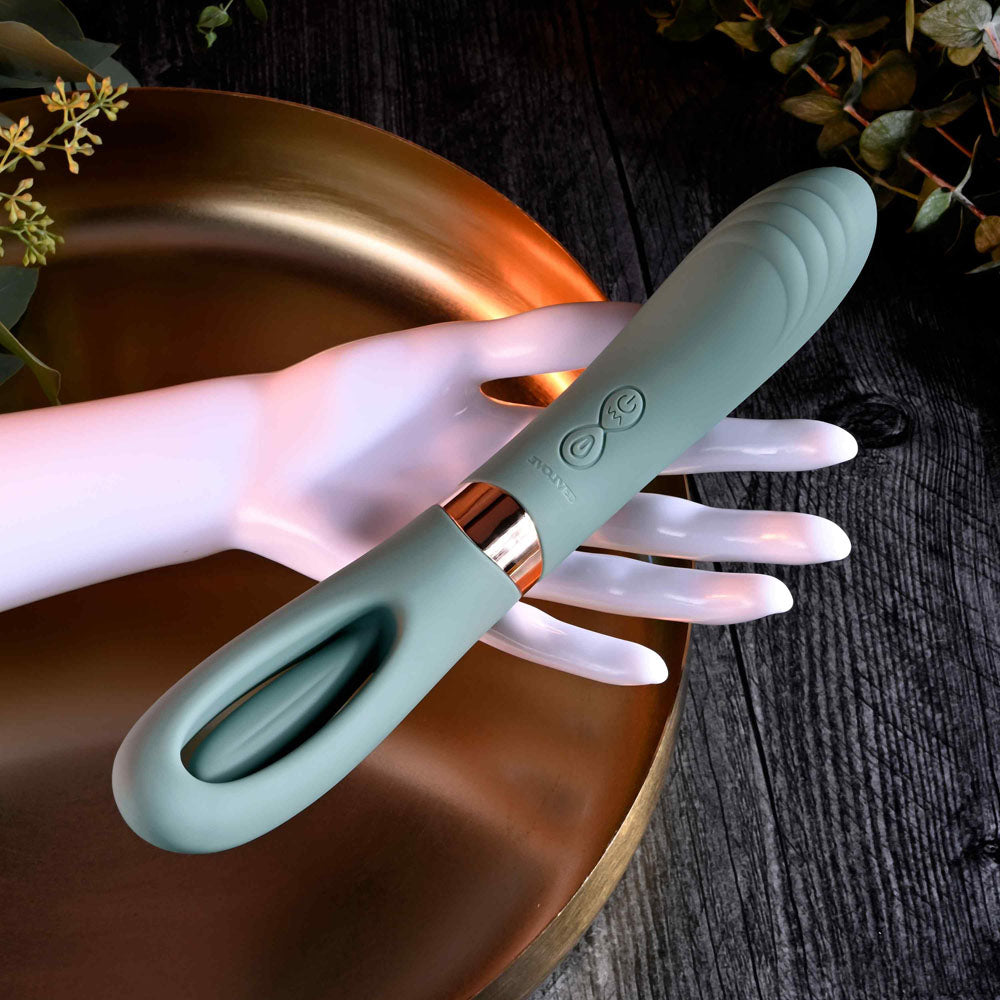 Evolved Chick Flick Olive Green 24 Cm Usb Rechargeable Vibrator With Flicking Tip