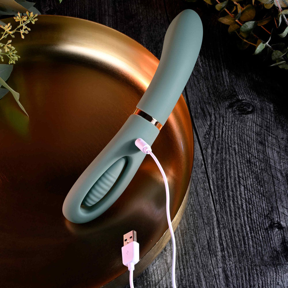 Evolved Chick Flick Olive Green 24 Cm Usb Rechargeable Vibrator With Flicking Tip