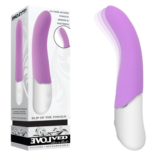 Evolved Slip Of The Tongue Purple 21.1 Cm Usb Rechargeable Flicking Tongue Vibrator