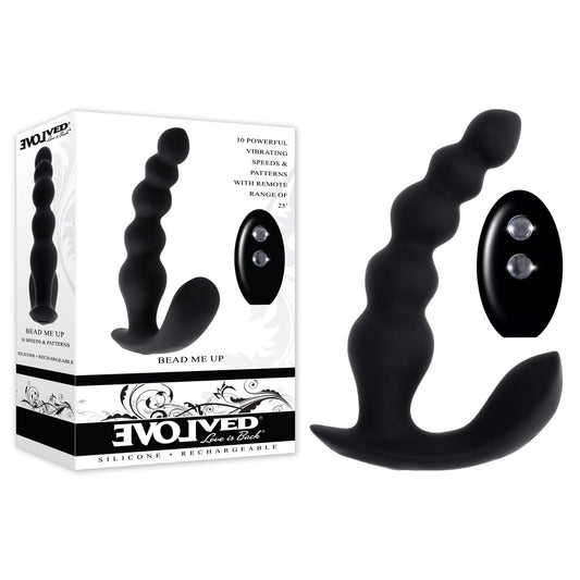 Evolved Bead Me Up Black 16.8 Cm Usb Rechargeable Vibrating Anal Beads With Wireless Remote