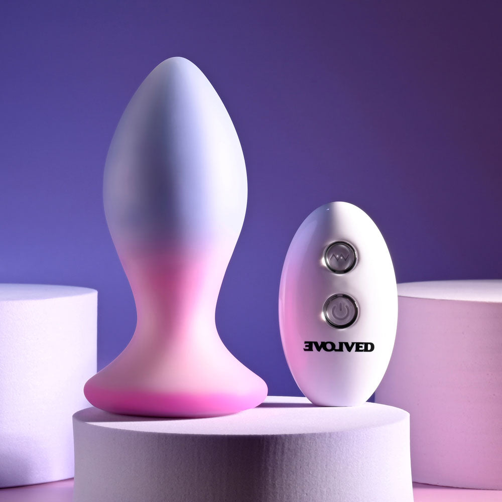 Evolved Paradise Plug Pink/Purple 10.5 Cm Usb Rechargeable Vibrating Butt Plug With Wireless Remote