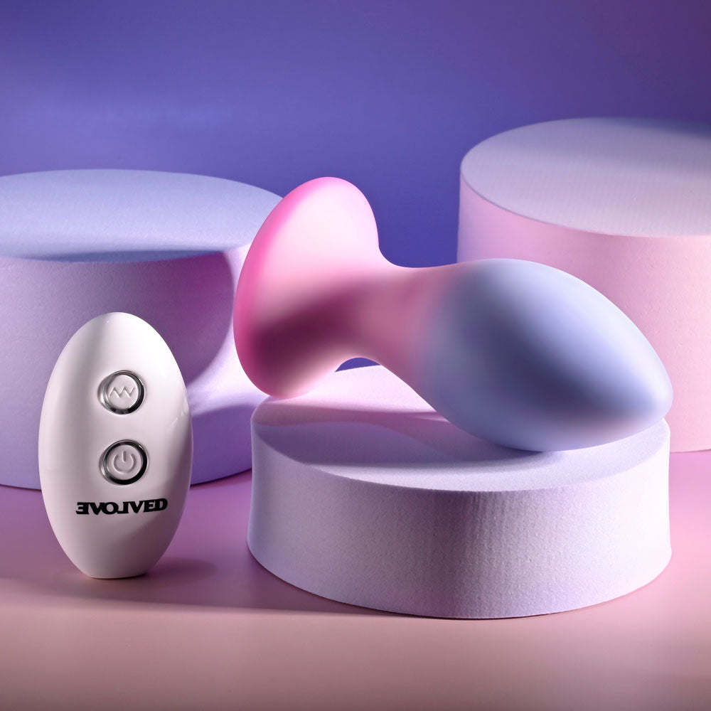 Evolved Paradise Plug Pink/Purple 10.5 Cm Usb Rechargeable Vibrating Butt Plug With Wireless Remote
