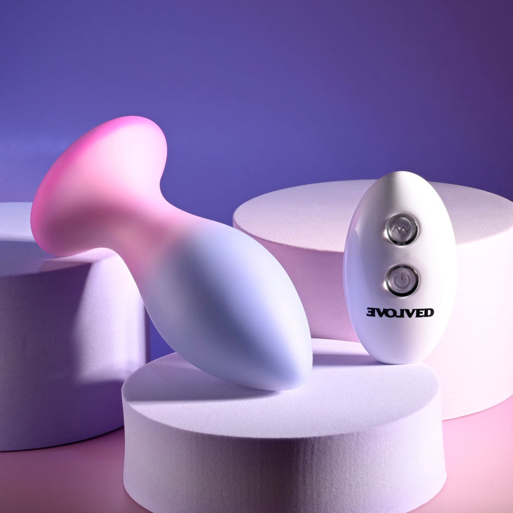 Evolved Paradise Plug Pink/Purple 10.5 Cm Usb Rechargeable Vibrating Butt Plug With Wireless Remote