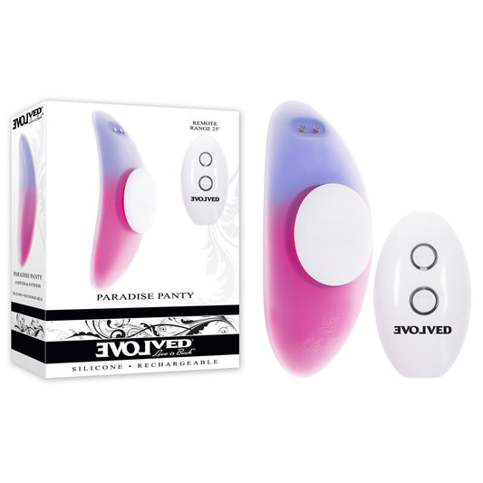 Evolved Paradise Panty Pink/Purple Usb Rechargeable Panty Vibrator With Remote Control