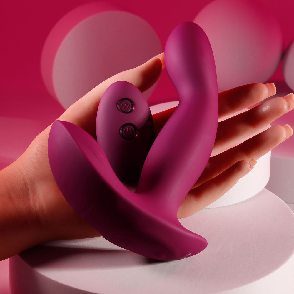 Evolved Come On Over Burgundy Red 15.9 Cm Usb Rechargeable Vibrator With Wireless Remote