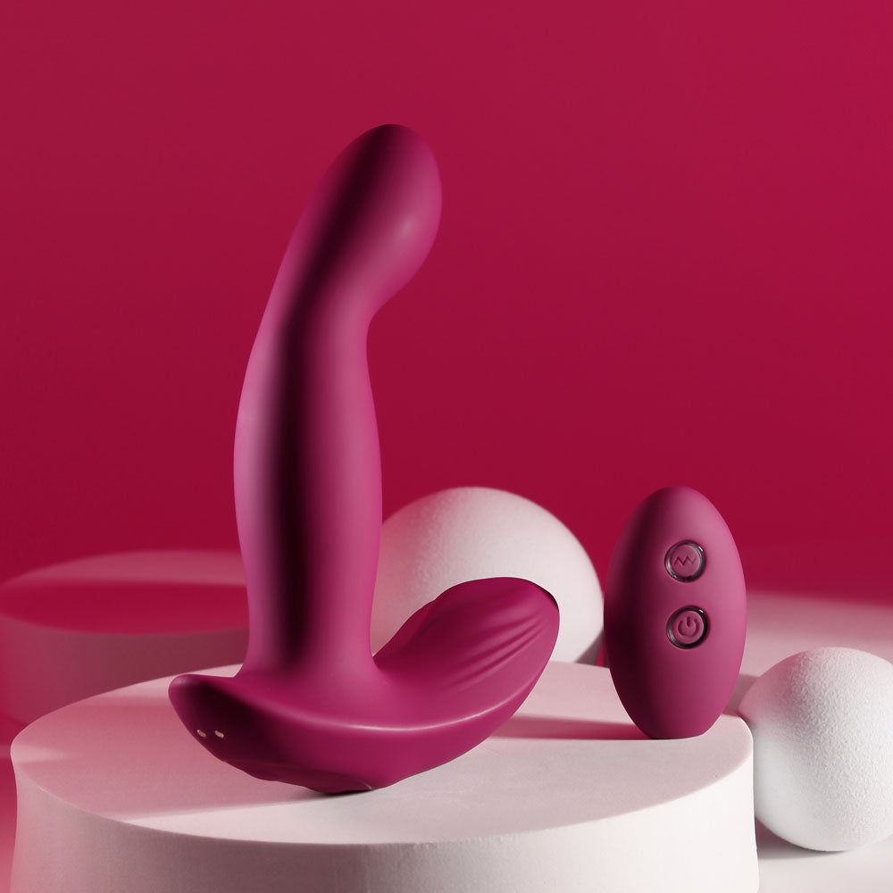 Evolved Come On Over Burgundy Red 15.9 Cm Usb Rechargeable Vibrator With Wireless Remote