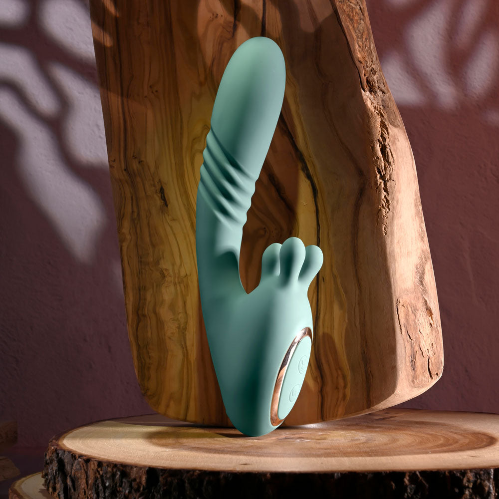 Evolved Thrust Into Ecstasy Green 21 Cm Usb Rechargeable Thrusting & Rotating Vibrator