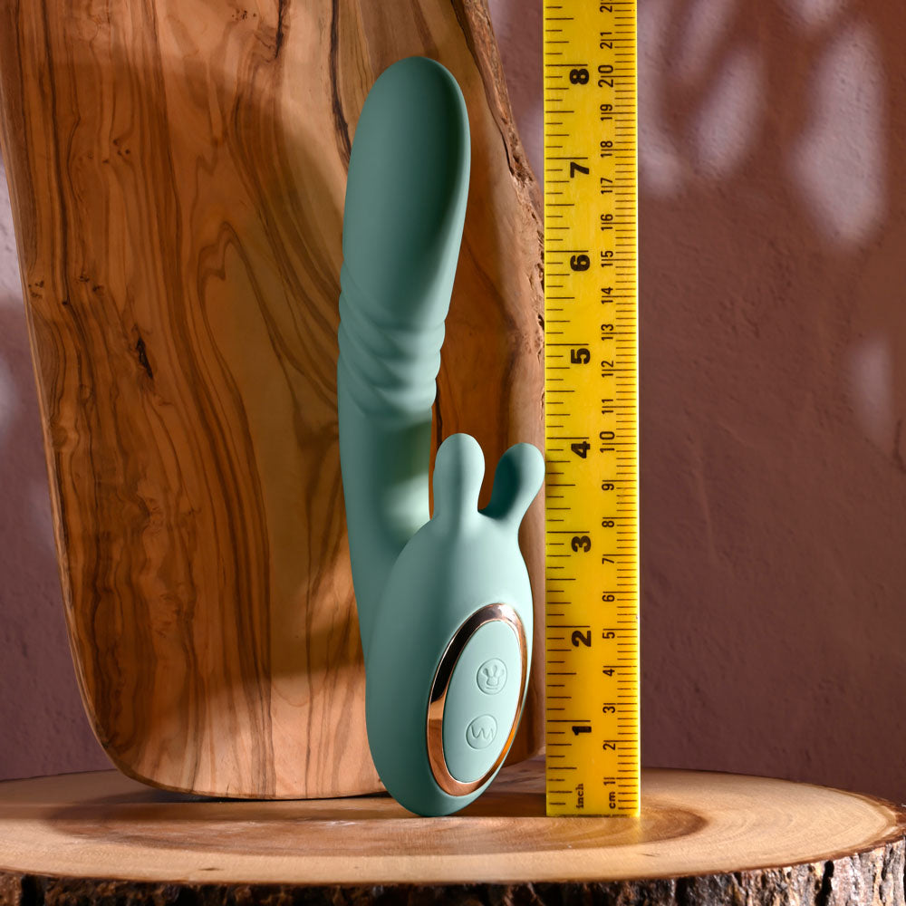 Evolved Thrust Into Ecstasy Green 21 Cm Usb Rechargeable Thrusting & Rotating Vibrator