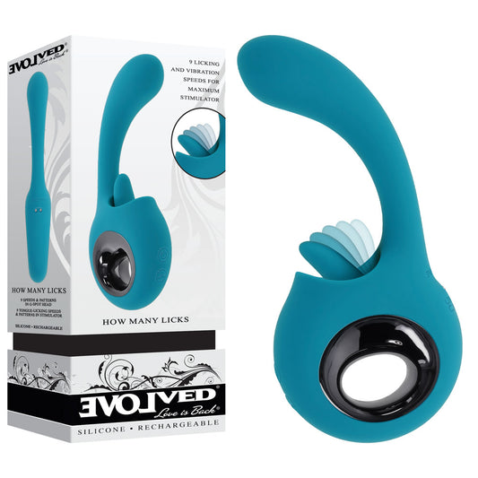 Evolved How Many Licks Blue 17.8 Cm Usb Rechargeable Vibrator With Flicking Stimulator