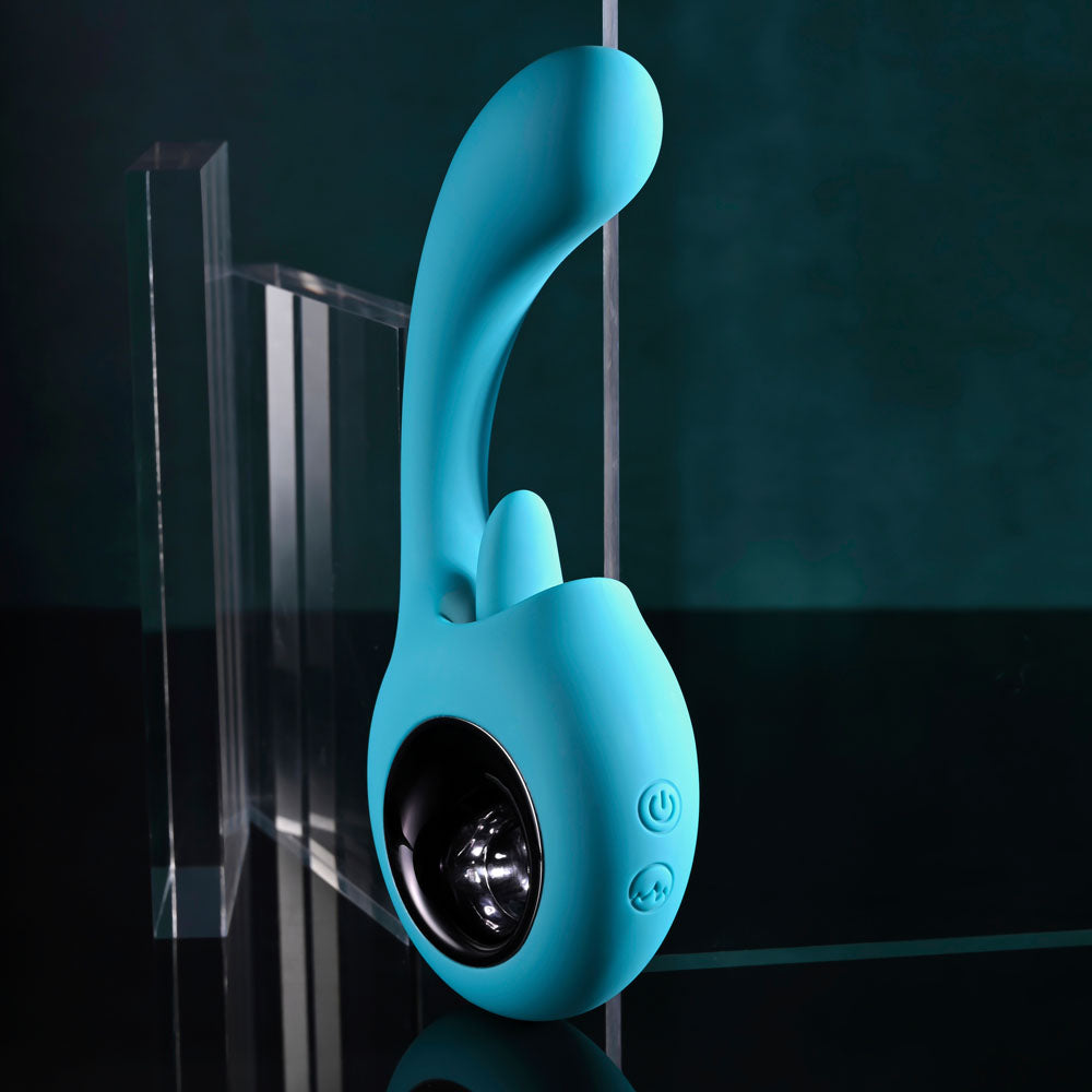 Evolved How Many Licks Blue 17.8 Cm Usb Rechargeable Vibrator With Flicking Stimulator