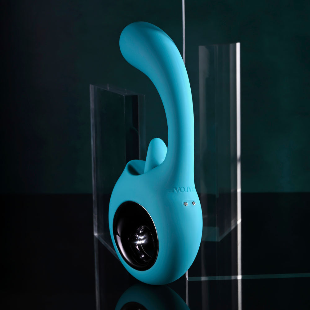 Evolved How Many Licks Blue 17.8 Cm Usb Rechargeable Vibrator With Flicking Stimulator