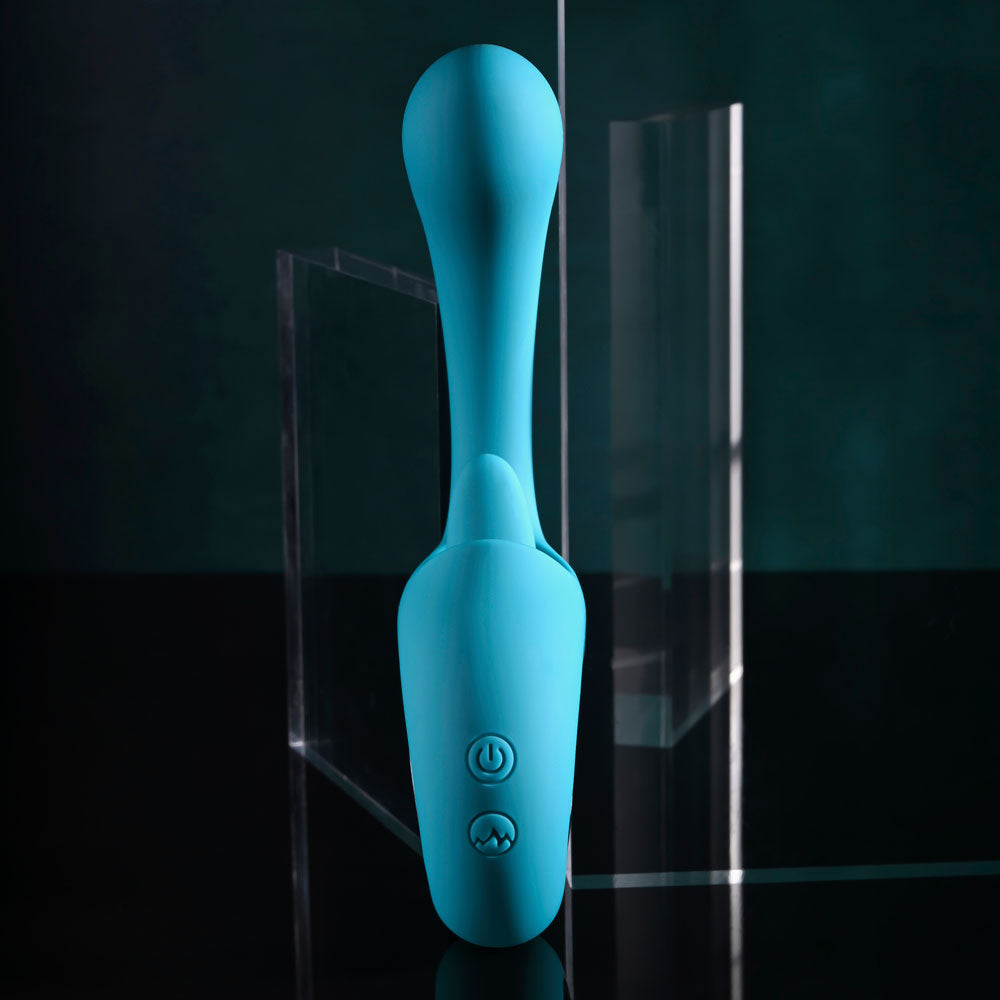 Evolved How Many Licks Blue 17.8 Cm Usb Rechargeable Vibrator With Flicking Stimulator