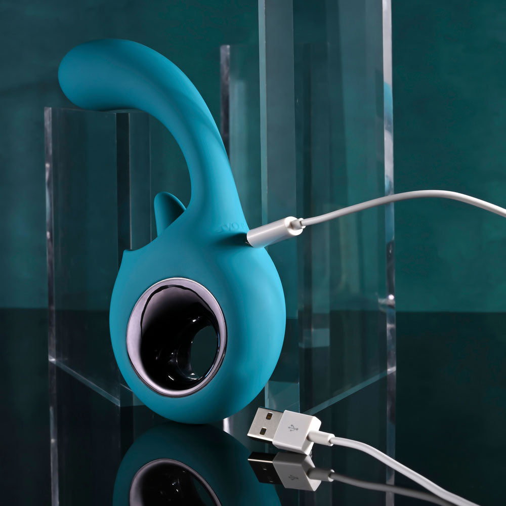 Evolved How Many Licks Blue 17.8 Cm Usb Rechargeable Vibrator With Flicking Stimulator