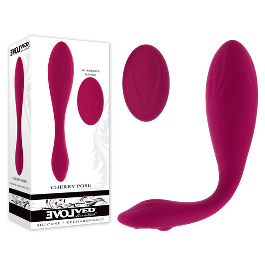 Evolved Cherry Pose Pink 16.1 Cm Usb Rechargeable Flexible & Posable Vibrator With Remote