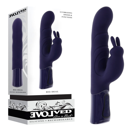 Evolved Big Deal Purple 25.7 Cm Usb Rechargeable Rabbit Vibrator