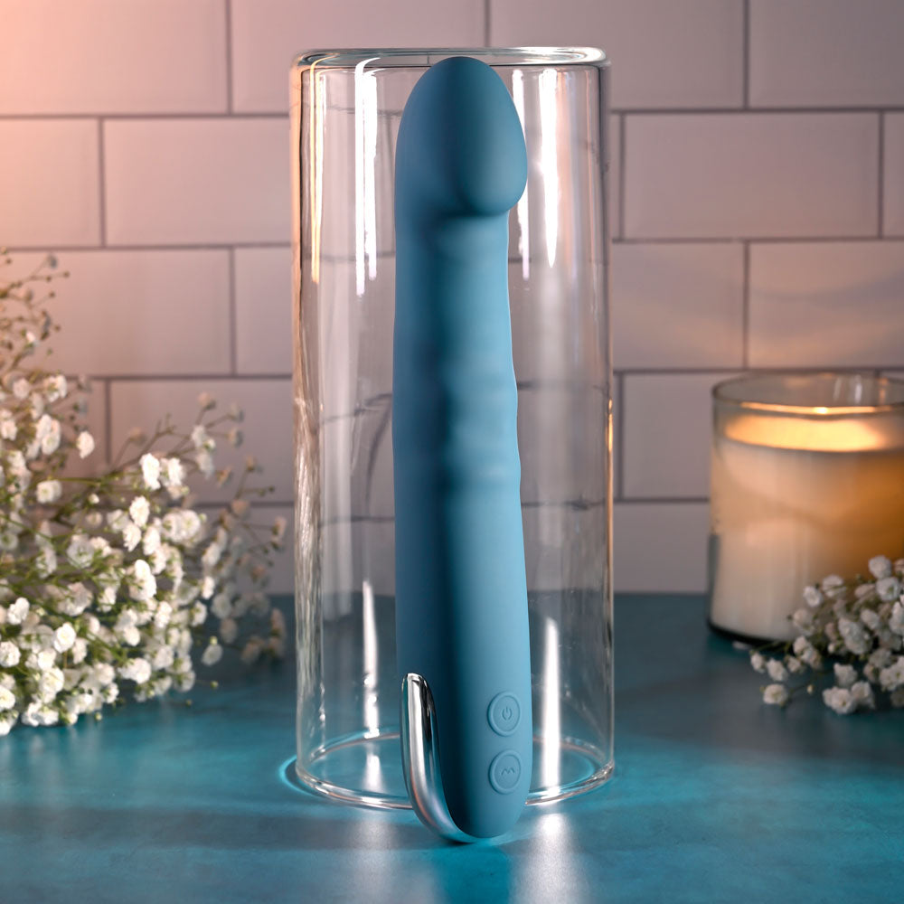 Evolved Queen Of All Trades Blue 22.6 Cm Usb Rechargeable Thrusting & Rotating Vibrator