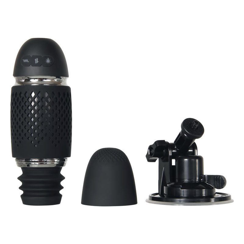 Evolved Thrust & Go Black 15 Cm Usb Rechargeable Thrusting Vibrator With Interchangable Shafts