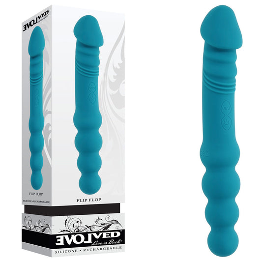 Evolved Flip Flop Blue 23.1 Cm Usb Rechargeable Dual Ended Vibrator
