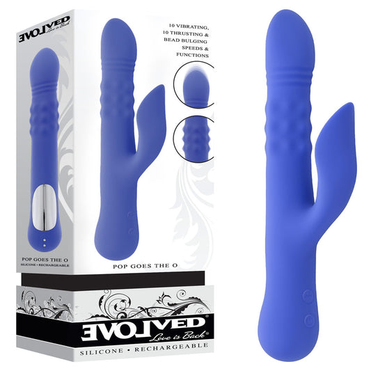 Evolved Pop Goes The O Purple 24.7 Cm Usb Rechargeable Thrusting & Bulging Rabbit Vibrator
