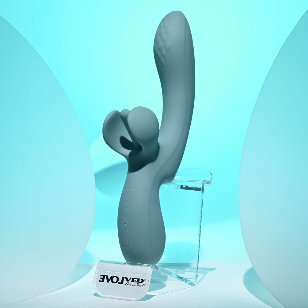 Evolved Take Your Flick Grey 24.1 Cm Usb Rechargeable Vibrator With Flicking Clitoral Stimulator