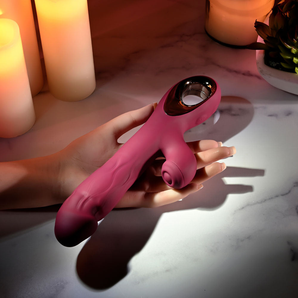 Evolved Bursting With Pleasure Red 25.4 Cm Usb Rechargeable Vibrator With Tapping Clitoral Stimulator