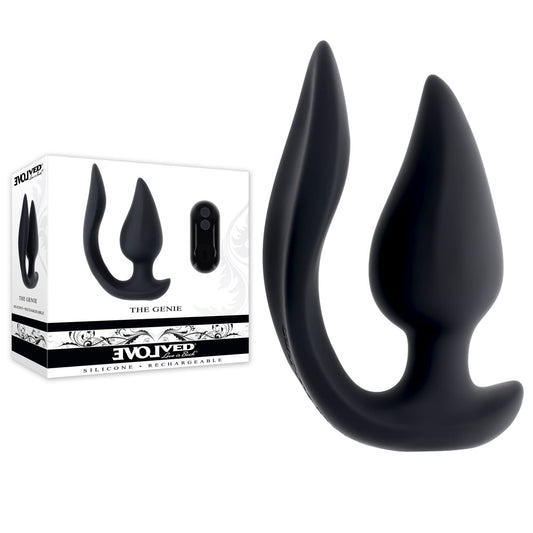 Evolved The Genie Black 11.2 Cm Usb Rechargeable Vibrating Plug With Wireless Remote