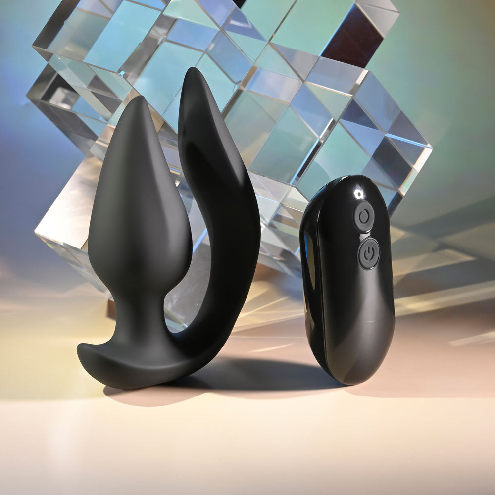 Evolved The Genie Black 11.2 Cm Usb Rechargeable Vibrating Plug With Wireless Remote