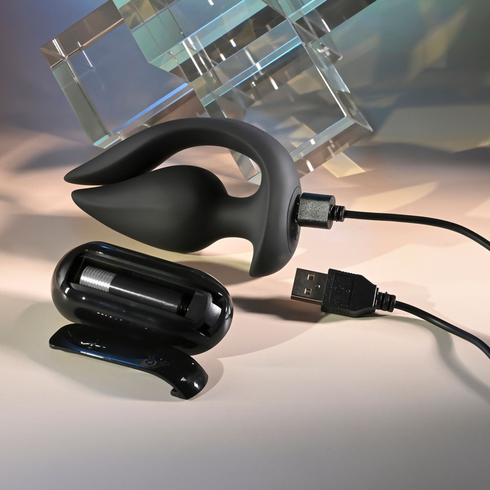 Evolved The Genie Black 11.2 Cm Usb Rechargeable Vibrating Plug With Wireless Remote