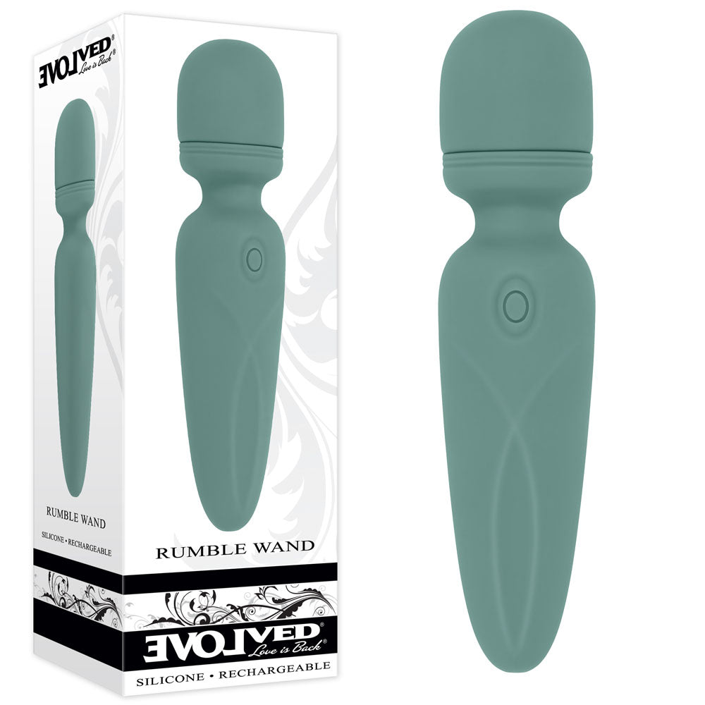 Evolved Rumble Wand Olive Green 13.4 Usb Rechargeable Mini Massage Wand