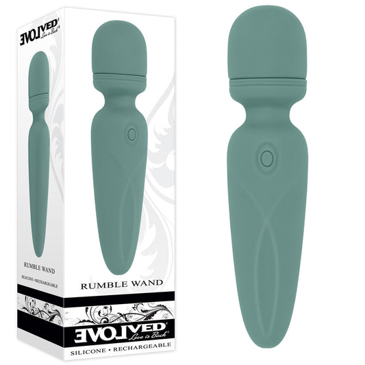 Evolved Rumble Wand Olive Green 13.4 Usb Rechargeable Mini Massage Wand
