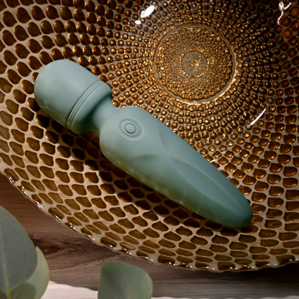 Evolved Rumble Wand Olive Green 13.4 Usb Rechargeable Mini Massage Wand