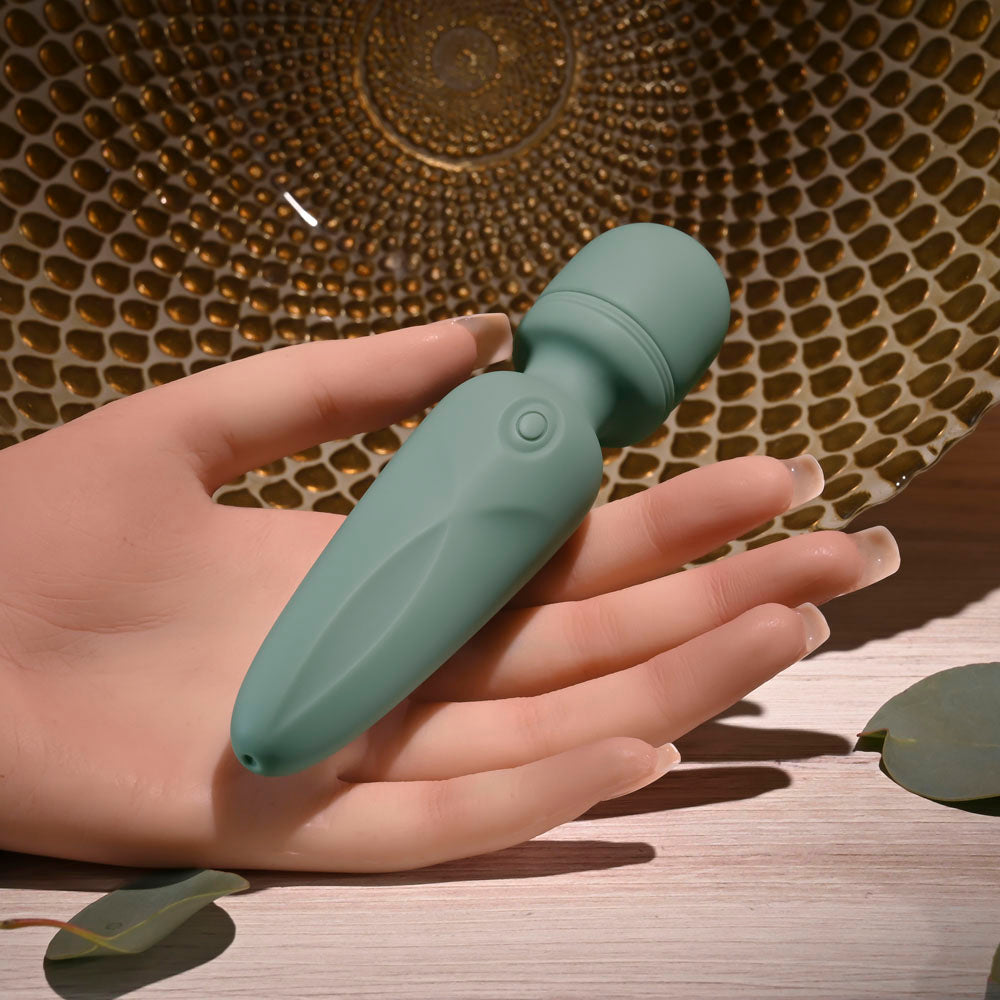 Evolved Rumble Wand Olive Green 13.4 Usb Rechargeable Mini Massage Wand