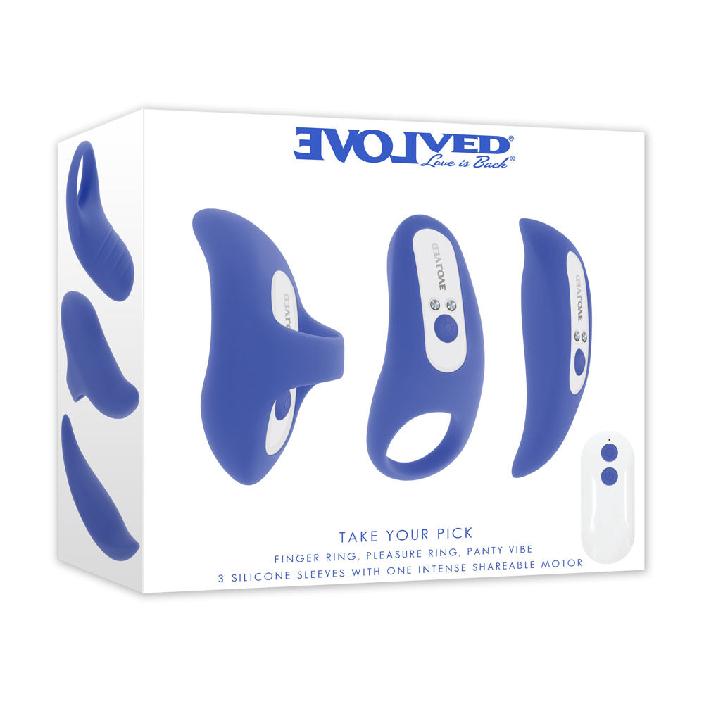 Evolved Take Your Pick Rechargeable Bullet With 3 Interchargeable Sleeves