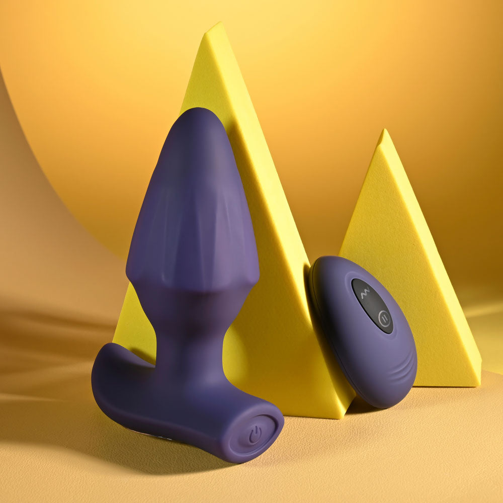 Evolved Starburst Purple 10.1 Cm Usb Rechargeable Vibrating Butt Plug With Wireless Remote